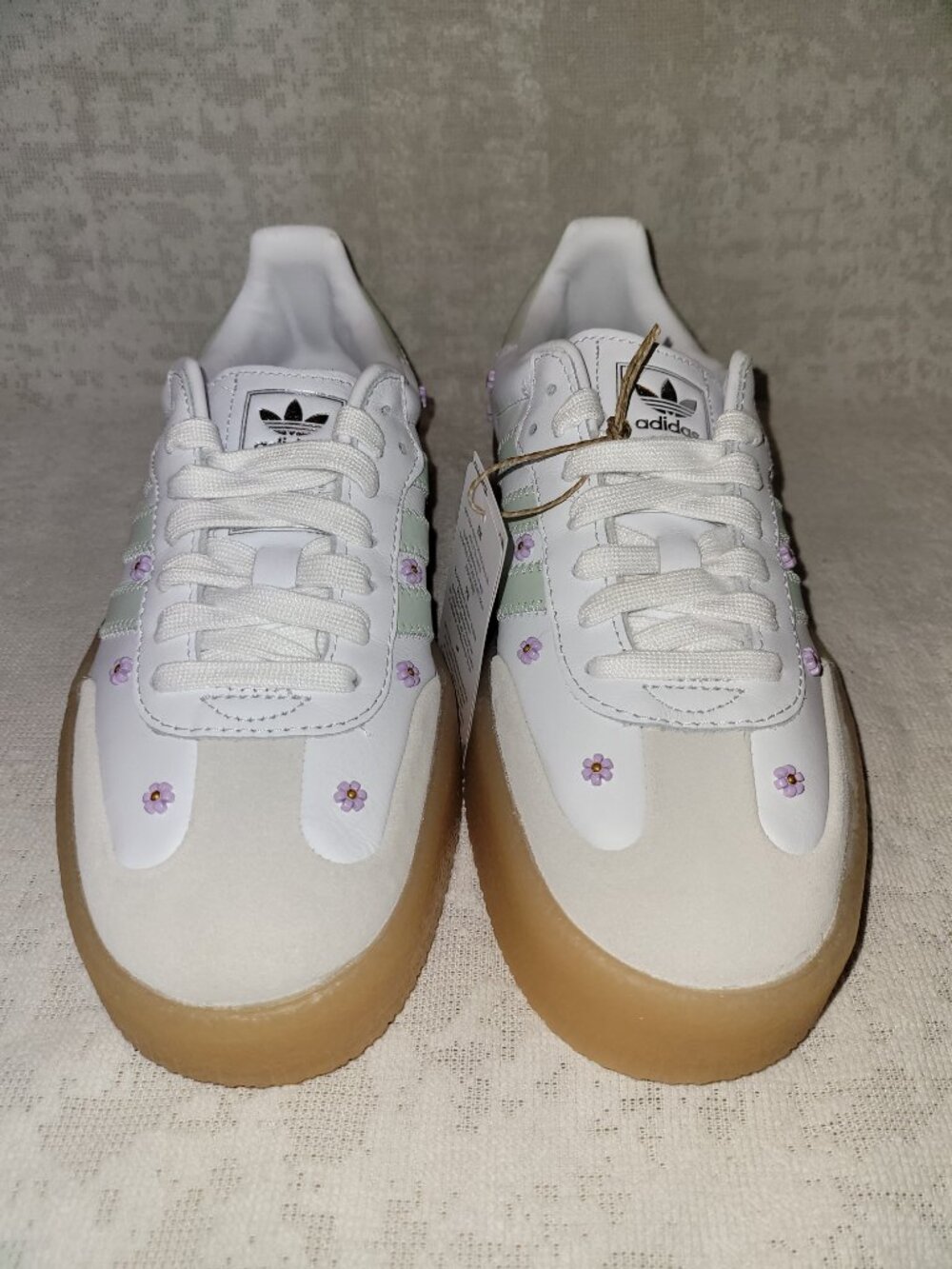 Adidas Sambae Samba Floral Off White Comfy Casual Shoes JS3953 Women's Size 7 - Picture 5 of 16